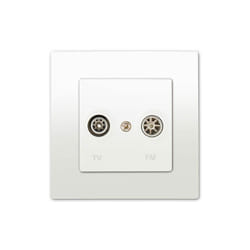 Siemens - Prise tv /fm Blanc Delta Viva + Plaque Blanc