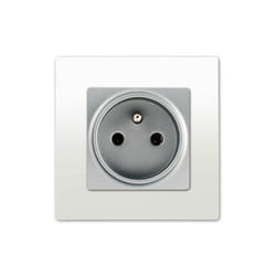 Siemens - Prise 2P+T Silver Delta Viva + Plaque Blanc