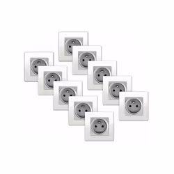 LOT de 10 Prises 2P+T Silver Delta Viva + Plaques Blanc Un design contemporain et un grand choix de coloris La gamme d'appare ...