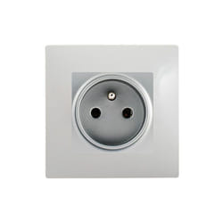 Siemens - Prise 2P+T Silver Delta Viva + Plaque Gris