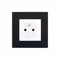 Prise 2P+T Blanc Delta Viva + Plaque Noir Un design contemporain et un grand choix de coloris La gamme d'appareillage modulai ...