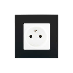 Siemens - Prise 2P+T Blanc Delta Viva + Plaque Noir