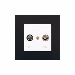 Prise TV /FM Blanc Delta Viva + Plaque Noir Un design contemporain et un grand choix de coloris La gamme d'appareillage modul ...
