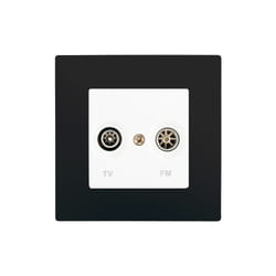 Siemens - Prise tv /fm Blanc Delta Viva + Plaque Noir