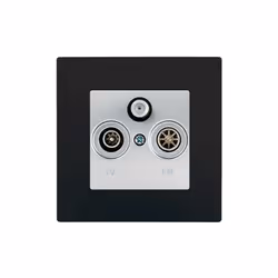 Prise TV FM SAT Silver Delta Viva + Plaque Noir Un design contemporain et un grand choix de coloris La gamme d'appareillage m ...