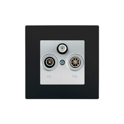 Siemens - Prise tv fm sat Silver Delta Viva + Plaque Noir
