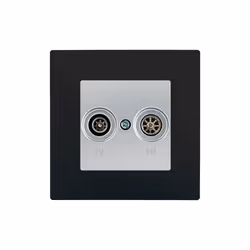 Prise TV / FM Silver Delta Viva + Plaque Noir Un design contemporain et un grand choix de coloris La gamme d'appareillage mod ...