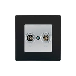Siemens - Prise tv / fm Silver Delta Viva + Plaque Noir