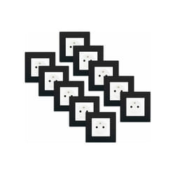 Siemens - lot de 10 Prises 2P+T Blanc Delta Viva + Plaques Noir