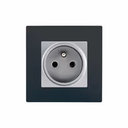 Prise 2P+T Silver Delta Viva + Plaque Anthracite Un design contemporain et un grand choix de coloris La gamme d'appareillage  ...