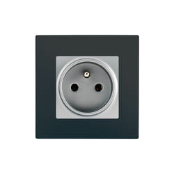 Siemens - Prise 2P+T Silver Delta Viva + Plaque Anthracite