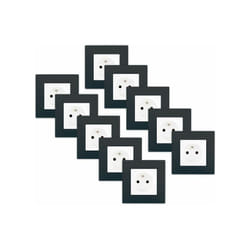 Siemens - lot 10 Prise 2P+T Blanc Delta Viva + Plaque Anthracite