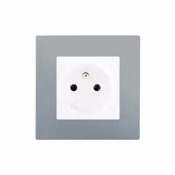Prise 2P+T Blanc Delta Viva + Plaque Silver Un design contemporain et un grand choix de coloris La gamme d'appareillage modul ...