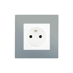 Siemens - Prise 2P+T Blanc Delta Viva + Plaque Silver