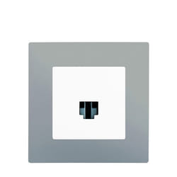 Prise RJ45 Blanc Delta Viva + Plaque Silver