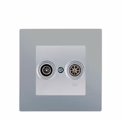 Prise TV / FM Silver Delta Viva + Plaque Silver