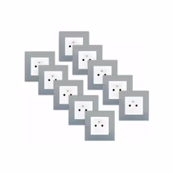 LOT de 10 Prises 2P+T Blanc Delta Viva + Plaques Silver Un design contemporain et un grand choix de coloris La gamme d'appare ...