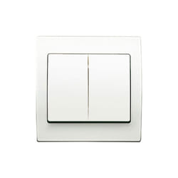 Siemens - Double Poussoir Blanc Delta Iris + Plaque basic Blanc
