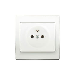 Siemens - Prise 2P+T Blanc Delta Iris + Plaque basic Blanc