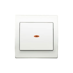 Siemens - Va et Vient Lumineux Blanc Delta Iris + Plaque basic Blanc