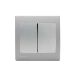 Siemens - Double Poussoir Silver Delta Iris + Plaque basic Silver