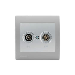 Siemens - Prise tv/fm Silver Delta Iris + Plaque basic Silver