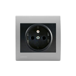 Siemens - Prise 2P+T Anthracite Delta Iris + Plaque basic Silver