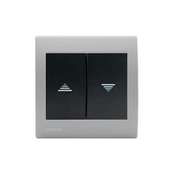 Interrupteur Volet Roulant Anthracite Delta Iris + Plaque basic Silver Siemens