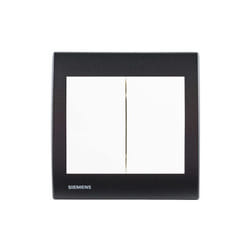 Siemens - Va et Vient + Poussoir Blanc Delta Iris + Plaque basic Anthracite