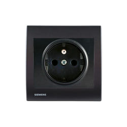 Siemens - Prise 2P+T Anthracite Delta Iris + Plaque basic Anthracite