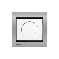 Siemens - Interrupteur Volet Roulant Blanc Delta Iris + Plaque Métal Alu Silver