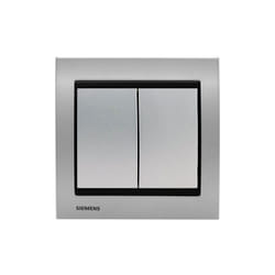 Poussoir Silver Delta Iris + Plaque Métal Alu Silver - SIEMENS