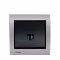 Prise TV/FM/SAT Anthracite Delta Iris + Plaque Métal Alu Silver
