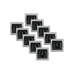 Siemens - lot 3 Va et Vient Anthracite Delta Iris + Plaque Métal Alu Silver