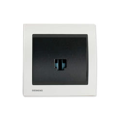 Siemens - Prise Informatique RJ45 Anthracite Delta Iris + Plaque Métal Blanc