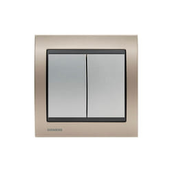 Double Poussoir Silver Delta Iris + Plaque Métal Champagne - SIEMENS