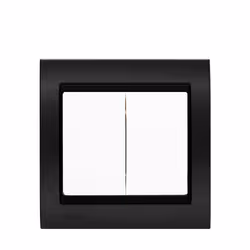 Double Va et Vient Blanc Delta Iris + Plaque Métal texturé Alu Noir