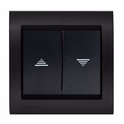 Interrupteur Volet Roulant Anthracite Delta Iris + Plaque Métal texturé Alu Noir Une grande variété de choix haut de gamme La ...