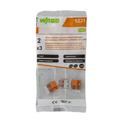 Wago - Sachet de 3 bornes S221 2 entrées fils souples et rigides 0.5 à 6mm²