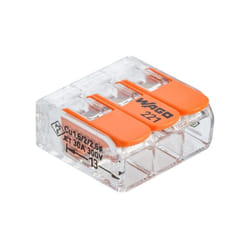 Wago - S221 3 mini bornes de connexion rapide 3 entrées fils souples et rigides 0.5 à 6MM² - 221-613