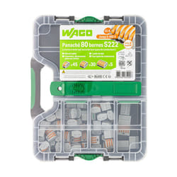 Wago - Malette de 80 bornes de connexion S222 2, 3, et 5 entrées pour fils souples et rigides