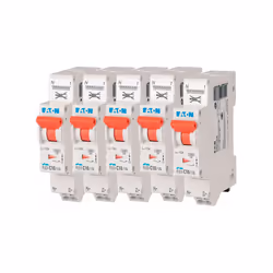 Description produit 5 disjoncteurs modulaires 10 A avec une manette de couleur orange pour la protection des circuits électri ...