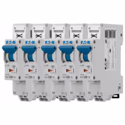 Description produit 5 disjoncteurs modulaires 20 A avec une manette de couleur grise pour la protection des circuits électriq ...