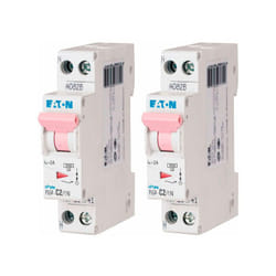 Eaton - Lot de 2 Disjoncteurs 2A plg, Ph+N 4,5kA (en 60898) courbe c