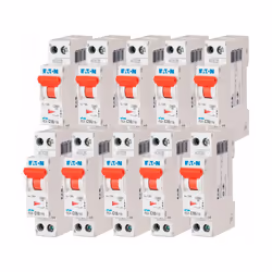 Description produit Lot de 10 disjoncteurs modulaires 10 A avec une manette de couleur rouge pour la protection des circuits  ...