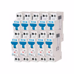Description produit Lot de 10 disjoncteurs modulaire 20 A avec une manette de couleur bleue pour la protection des circuits é ...