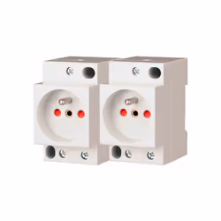 Description produit Lot de 2 prises modulaires 16 A , tension 250 VAC, avec raccordement à vis. Appareillage modulaire monté  ...