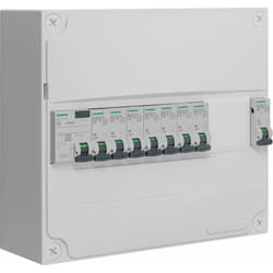Siemens - Tableau 1 rangée pré-équipé 1 inter. diff. 40A type ac + 8 disjoncteurs
