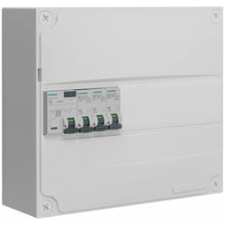 Siemens - Tableau 1 rangée pré-équipé 1 inter. diff. 63A type a + 3 disjoncteurs