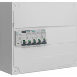 Siemens - Tableau 1 rangée pré-équipé 1 inter. diff. 63A type a + 4 disjoncteurs